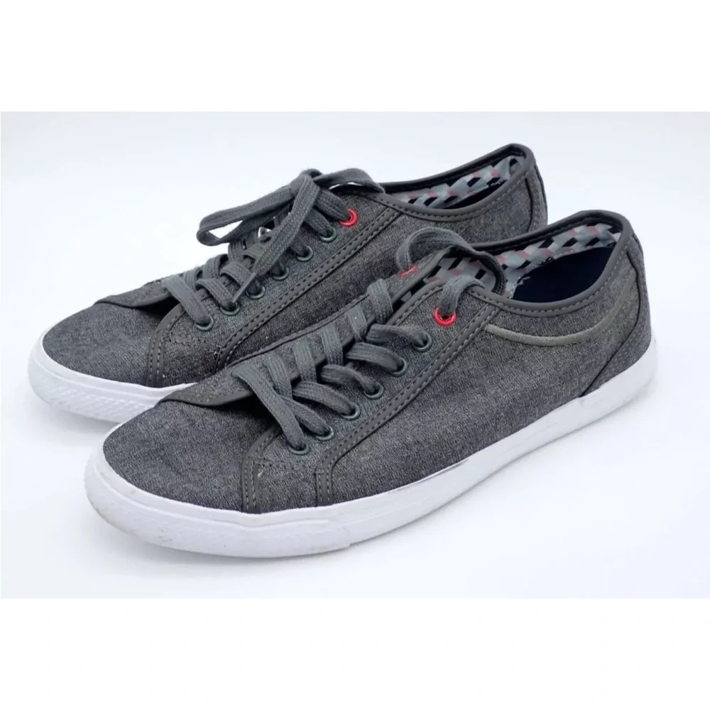 Ben Sherman Men's Casual Canvas Sneakers Skate Shoes Grey Lace Up Size 8